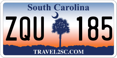 SC license plate ZQU185