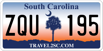 SC license plate ZQU195
