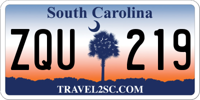 SC license plate ZQU219