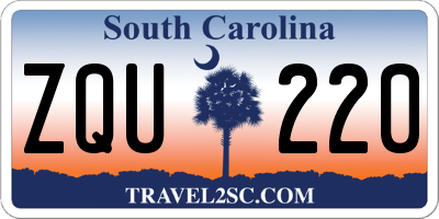 SC license plate ZQU220