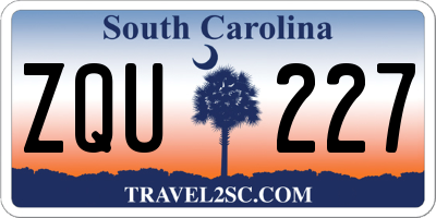 SC license plate ZQU227