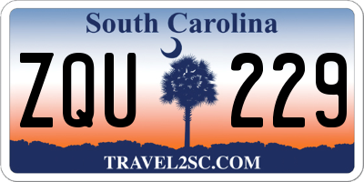 SC license plate ZQU229