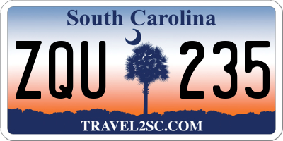 SC license plate ZQU235