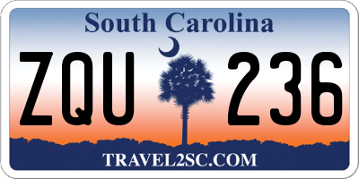 SC license plate ZQU236