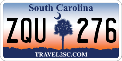 SC license plate ZQU276