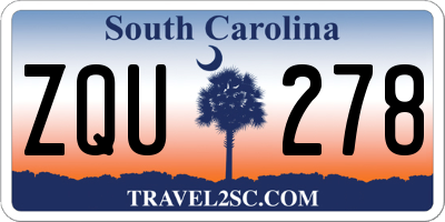 SC license plate ZQU278