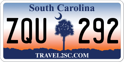 SC license plate ZQU292