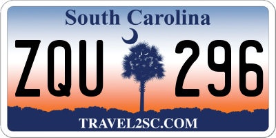 SC license plate ZQU296