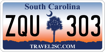 SC license plate ZQU303