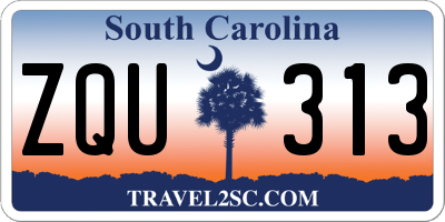 SC license plate ZQU313