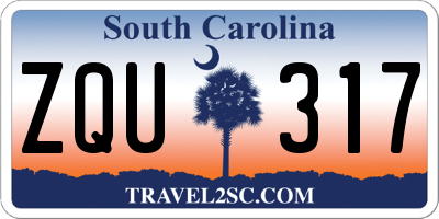 SC license plate ZQU317