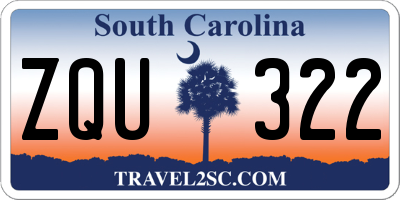 SC license plate ZQU322