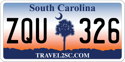 SC license plate ZQU326