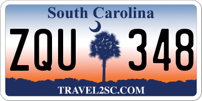 SC license plate ZQU348