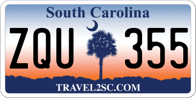 SC license plate ZQU355
