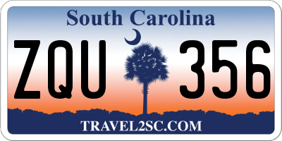 SC license plate ZQU356