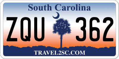 SC license plate ZQU362