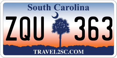 SC license plate ZQU363