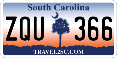 SC license plate ZQU366