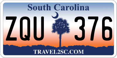SC license plate ZQU376
