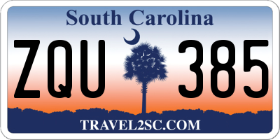 SC license plate ZQU385