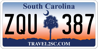 SC license plate ZQU387