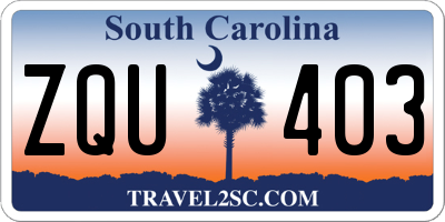 SC license plate ZQU403