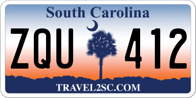 SC license plate ZQU412