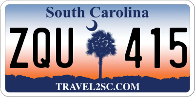 SC license plate ZQU415