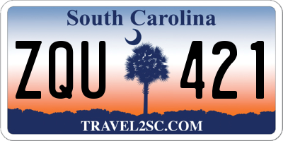 SC license plate ZQU421