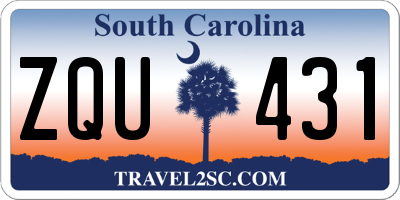 SC license plate ZQU431