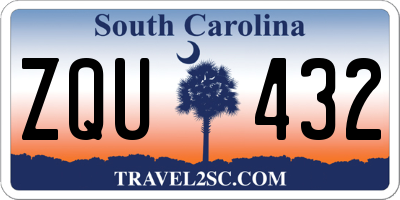 SC license plate ZQU432