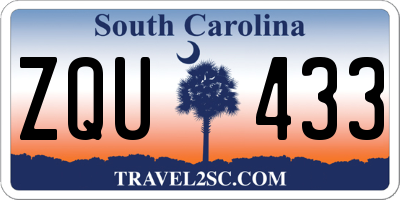 SC license plate ZQU433