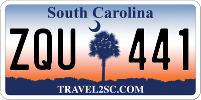 SC license plate ZQU441
