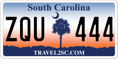 SC license plate ZQU444