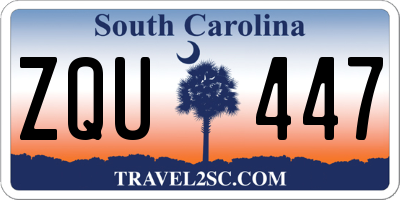 SC license plate ZQU447