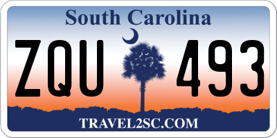 SC license plate ZQU493