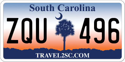 SC license plate ZQU496