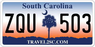SC license plate ZQU503