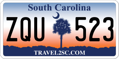 SC license plate ZQU523