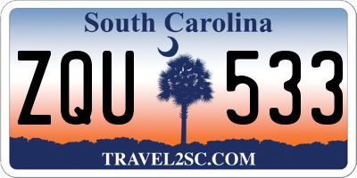 SC license plate ZQU533