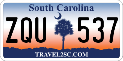 SC license plate ZQU537