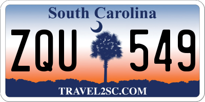 SC license plate ZQU549