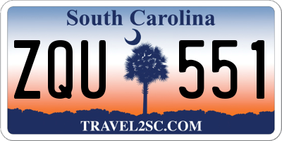 SC license plate ZQU551