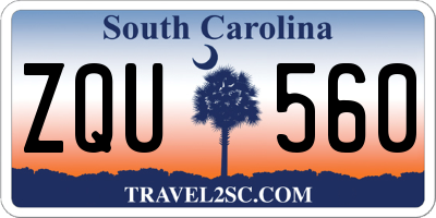 SC license plate ZQU560