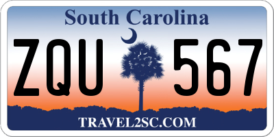 SC license plate ZQU567