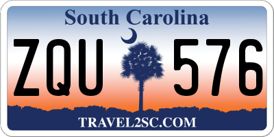 SC license plate ZQU576