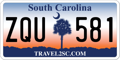 SC license plate ZQU581