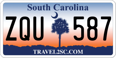 SC license plate ZQU587