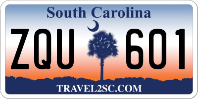 SC license plate ZQU601